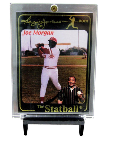 Joe Morgan Hof Reds Signed/Inscribed Oml Stat Baseball Reggie Jackson Coa 198560