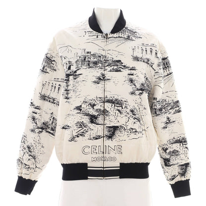 Celine Women'S Reversible Bomber Jacket Printed Silk
