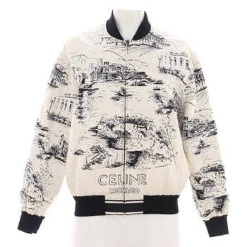 Celine Women'S Reversible Bomber Jacket Printed Silk
