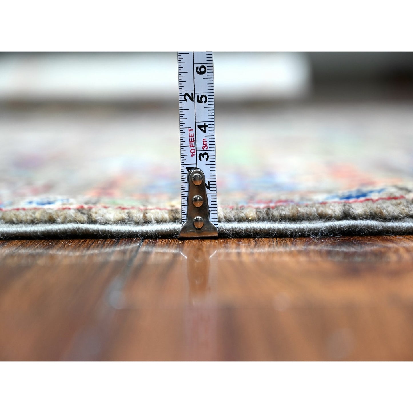 4'1"X5'7" Gray Aryana Mahal Design Vegetable Dyes Oriental Rug