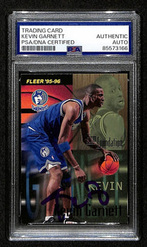 Kevin Garnett Hof Signed/Auto On Card 1995-96 Fleer Rc Card #335 Psa/Dna 198733