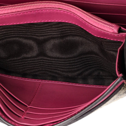 Gucci Padlock Continental Chain Wallet Gg Coated Canvas And Leather Long