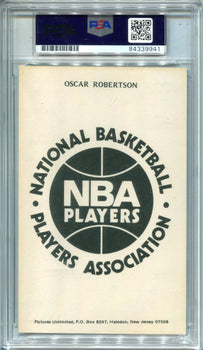 Oscar Robertson 1973-74 Players Association Postcard Psa Auto Mint 9 Card