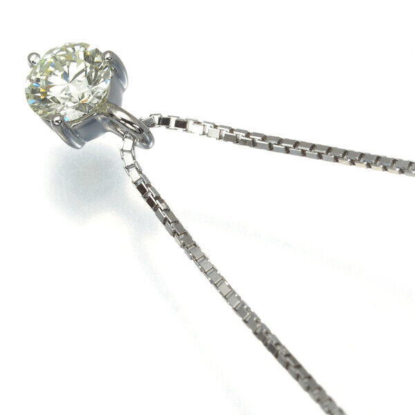 Tasaki Necklace Solitaire Diamond 0.30Ct 18K 750 White Gold