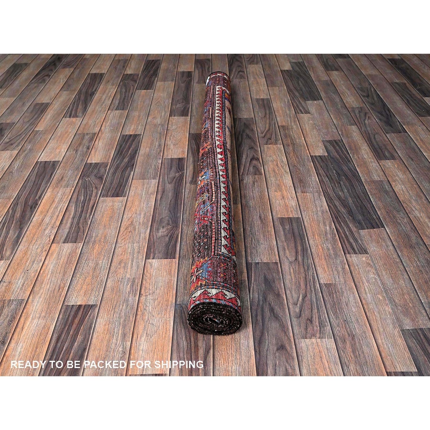 5'X6'7" Cantaloupe Orange Caucasian Design Revival Hand Knotted Wool Rug