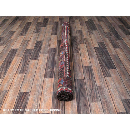 5'X6'7" Cantaloupe Orange Caucasian Design Revival Hand Knotted Wool Rug