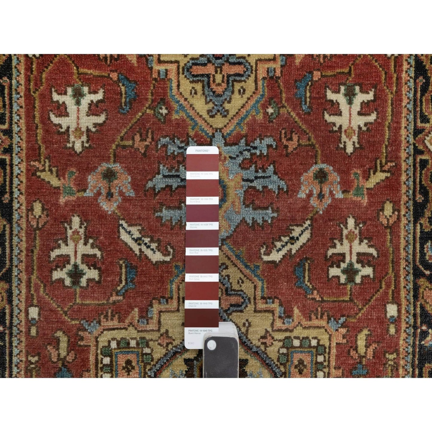 2'7"X7'10" Red Heris Revival New Zealand Wool Hand Knotted Runner Rug