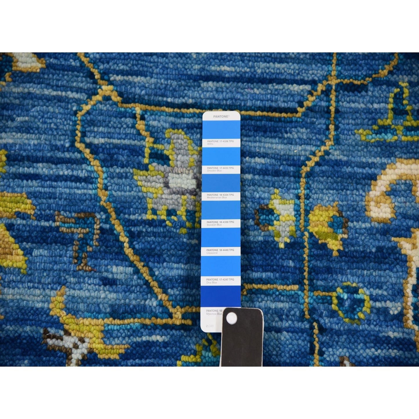 9'2"X12' Blue Soft To The Touch Seeripe Heris 100% Wool Hand Knotted Rug