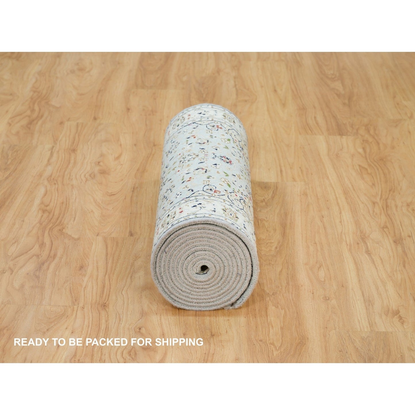 2'9"X14' Beau Blue Nain Design 250 Kpsi Wool Hand Knotted Xl Runner Rug