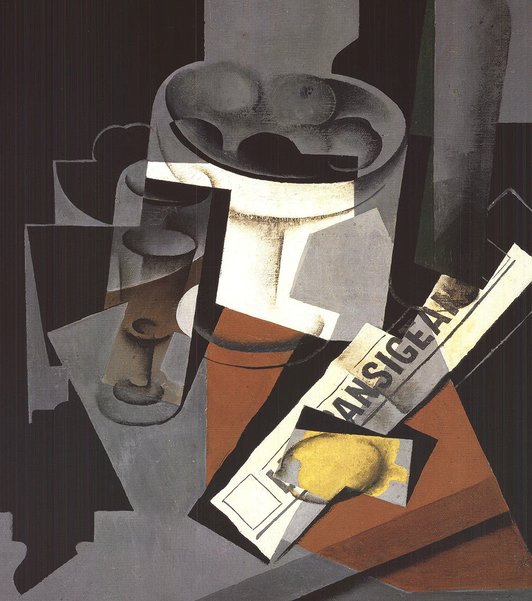 Juan Gris Still Life With Newspaper " Offset Lithograph Cubism