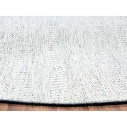 12'X12' Mushroom Gray Wool Hand Knotted Grass Design Round Oriental Rug