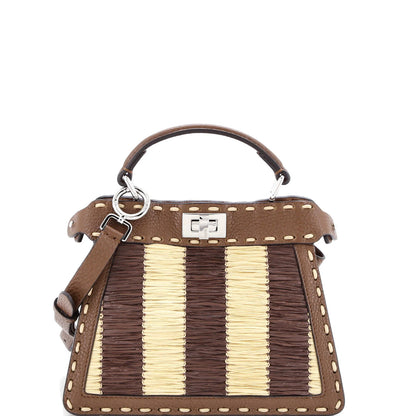 Fendi Selleria Peekaboo Iseeu Bag Raffia With Leather Petite