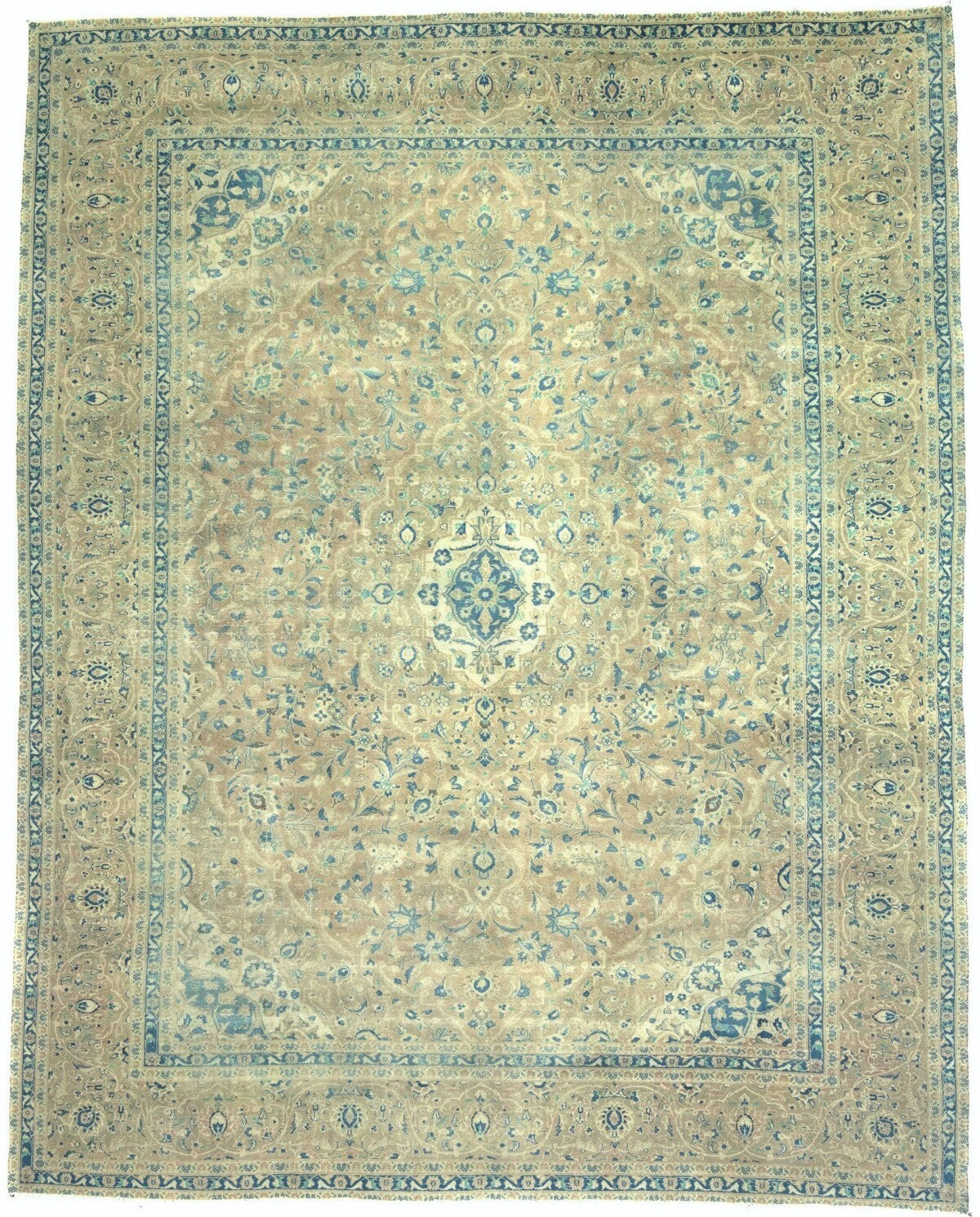 10X13 Ft Antique Stone-Washed Oriental Rug Floral
