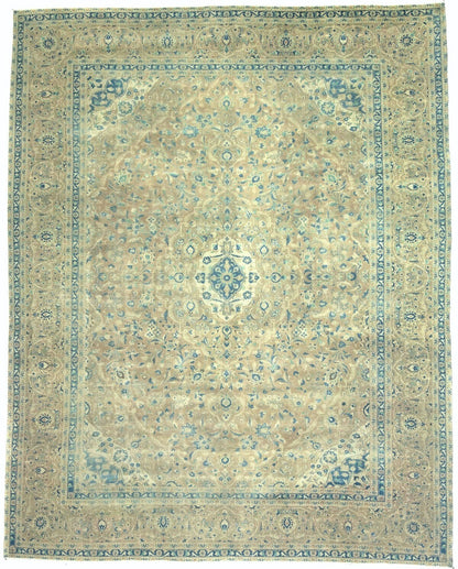 10X13 Ft Antique Stone-Washed Oriental Rug Floral
