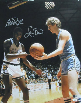 Larry Bird/Magic Johnson Dual-Signed/Auto 16X20