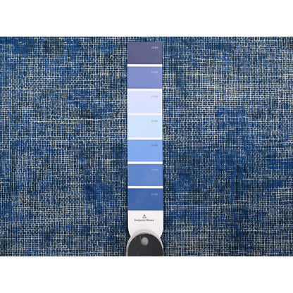 9'8"X12'10" Lowes Blue Cleaned Vintage Zoroastrian Karman Oriental Rug