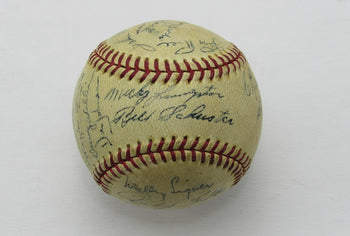 1945 Nl Champion Cubs Team Signed By 22 Ol Baseball Grimm Hack Pafko 184932