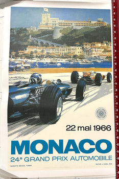 Monaco Grand Prix 1966 Michael Turner Vintage French Automobile Racing Poster