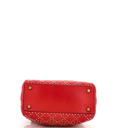 Christian Dior Supple Lady Dior Bag Cannage Studded Lambskin Medium