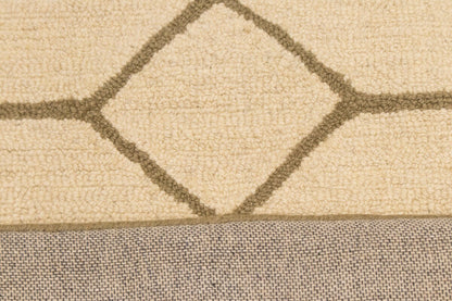 Cream Geometric Design Hand-Tufted Modern Wool