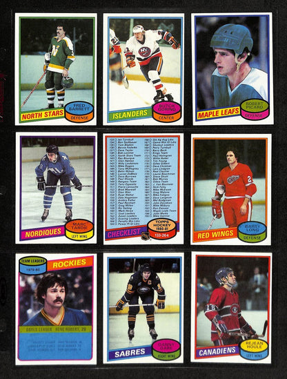 1980-81 Topps Hockey Cards Complete Set (1-264)