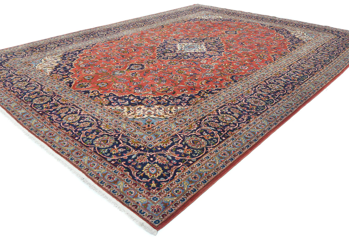 Semi-Antique Handmade Oriental Rug 10x13 Classic Medallion Carpet