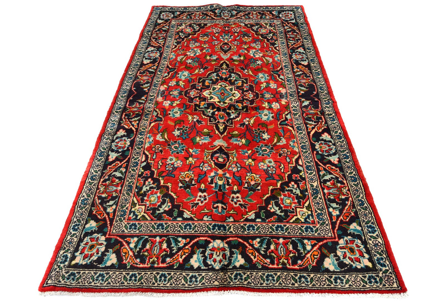 3'7X7'0 Red Traditional Classic Floral Handmade Oriental Rug Entryway Carpet
