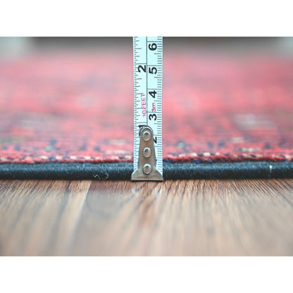 2'6"X6'3" Red Afghan Andkhoy Soft Wool Hand Knotted Runner Oriental Rug