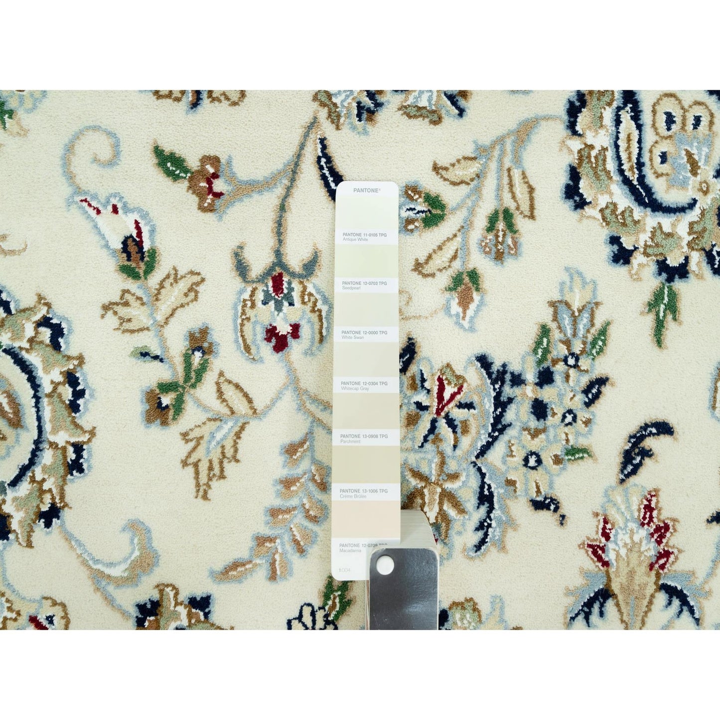 8'10"X12'3" Huron White Hand Knotted Nain Vibrant Wool Oriental Rug