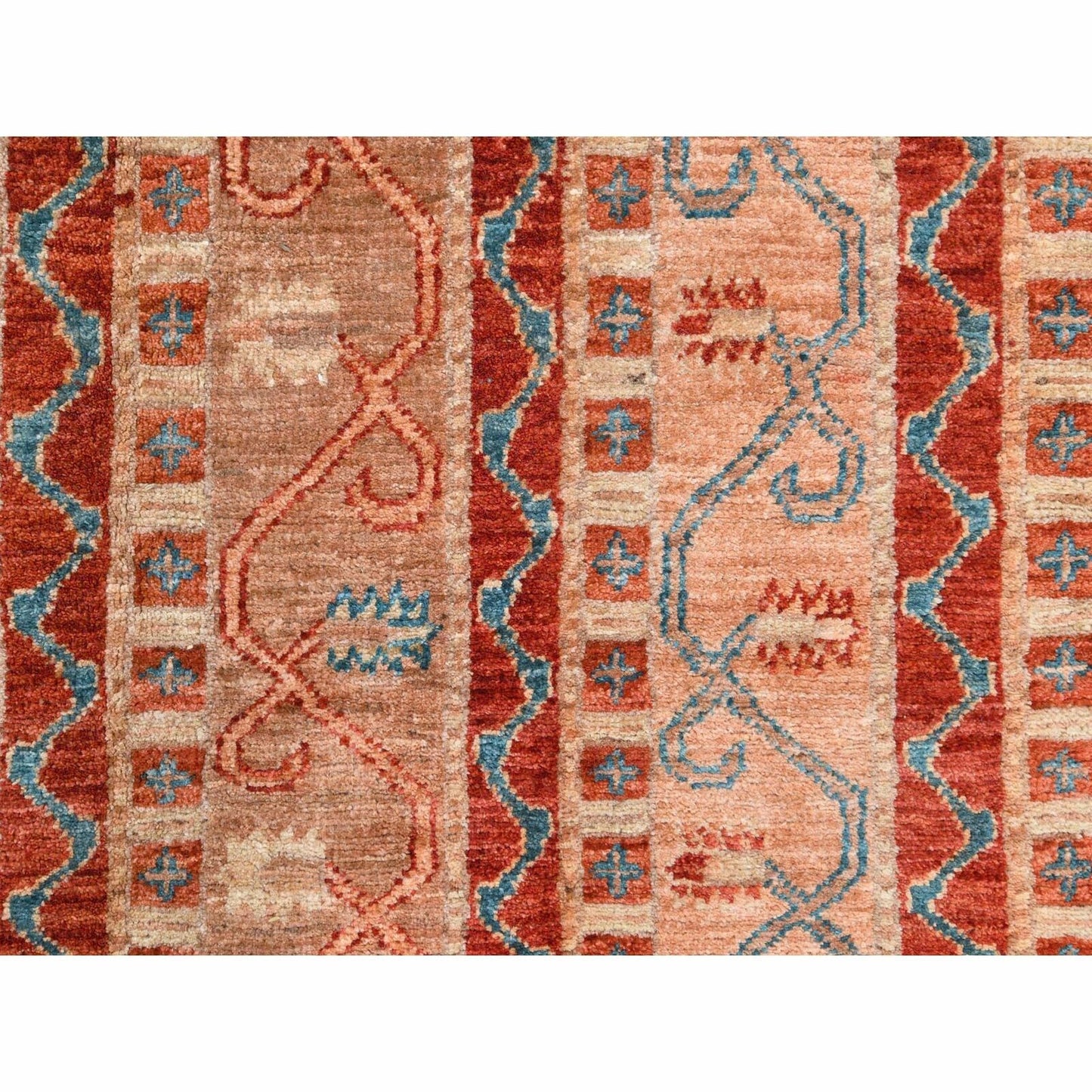 6'2"X8'8" Colorful Super Kazak With Shawl Design Hand Knotted Wool Rug