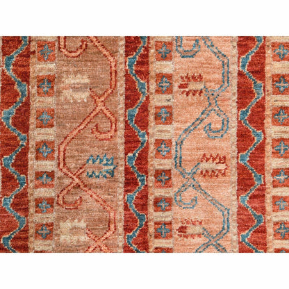 6'2"X8'8" Colorful Super Kazak With Shawl Design Hand Knotted Wool Rug