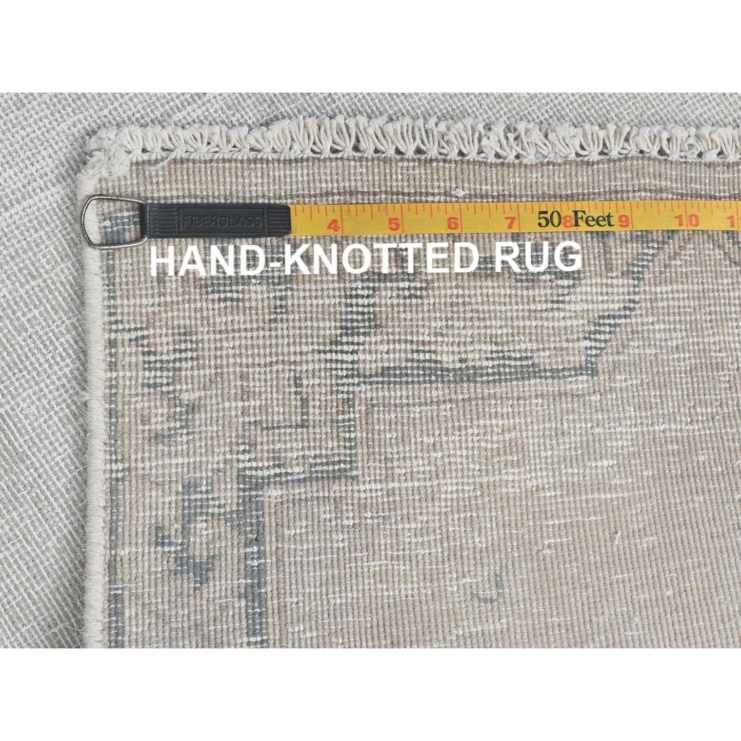 1'9"X3'6" Ivory Worn Wool Hand Knotted Old Farsian Karman Rug