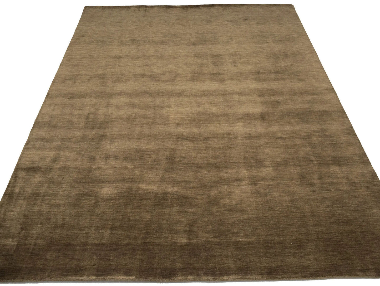 Brown Solid Design Hand-Loomed 9X12 Gabbeh Wool
