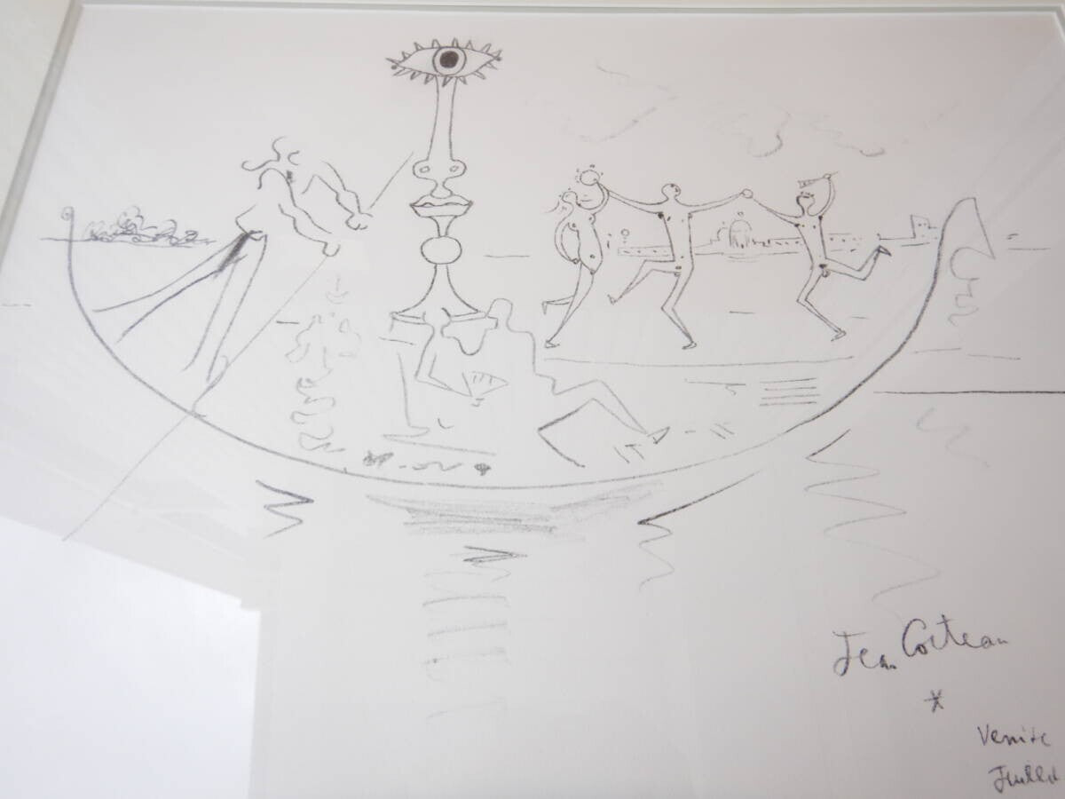 Jean Cocteau Large Lithograph On Arches Paper Limited Edition 67/150, Framed