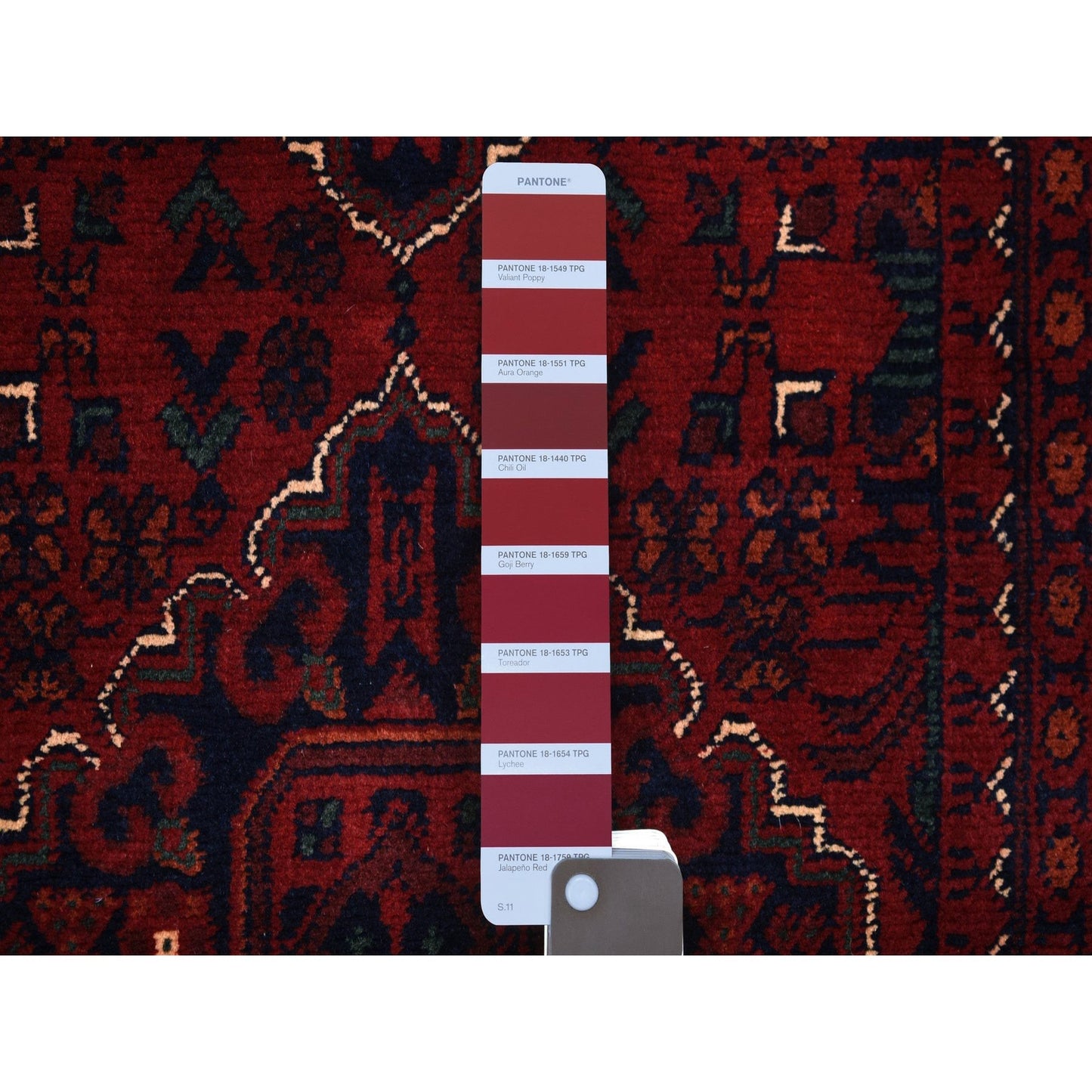 2'9"X9'5" Red Afghan Khamyab Wool Tribal Design Hand Knotted Runner Rug