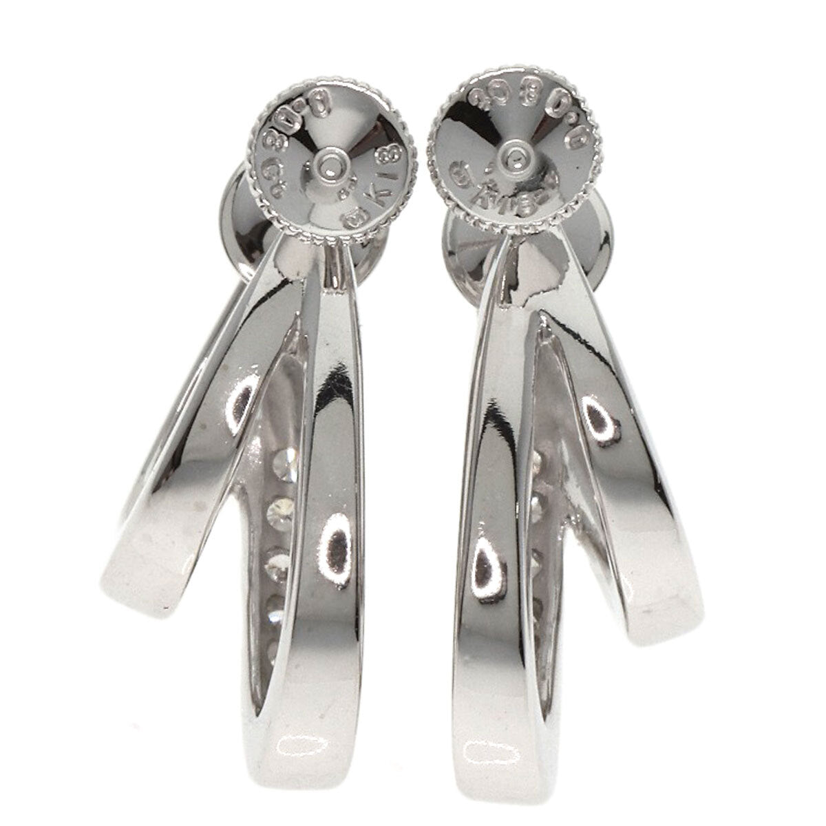 Mikimoto Earring Double Hoop Diamond K18 White