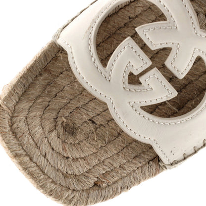 Gucci Women'S Interlocking G Espadrille Slide Platform Sandals Leather
