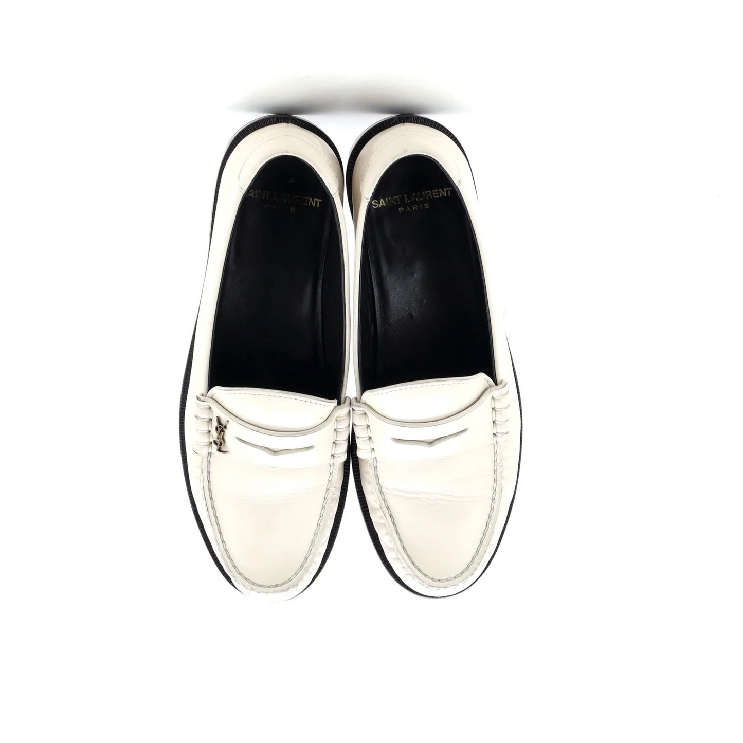 Saint Laurent Women'S Le Monogram Penny Loafers Leather