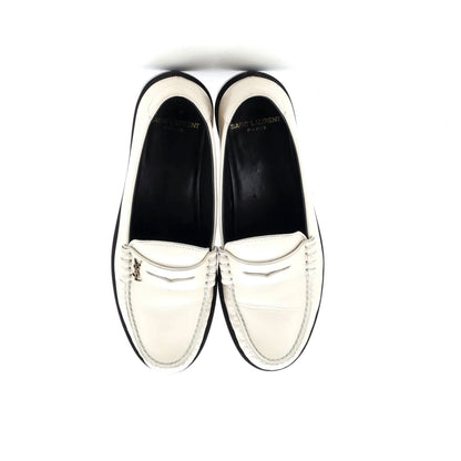 Saint Laurent Women'S Le Monogram Penny Loafers Leather