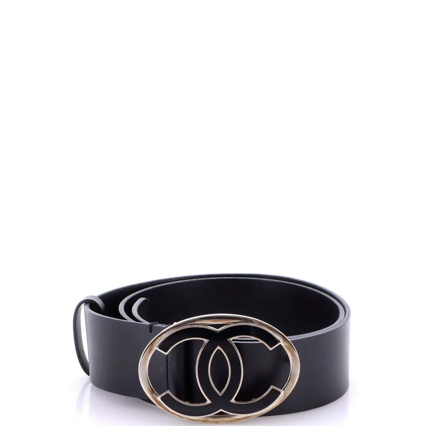 Chanel Oval Cc Belt Calfskin Wide