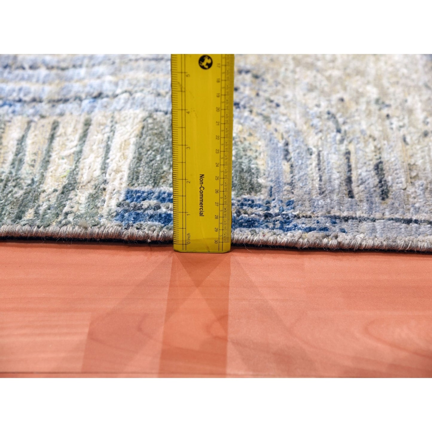 4'X6'1" The Intertwined Passage Silk With Textured Wool Hand Knotted Rug