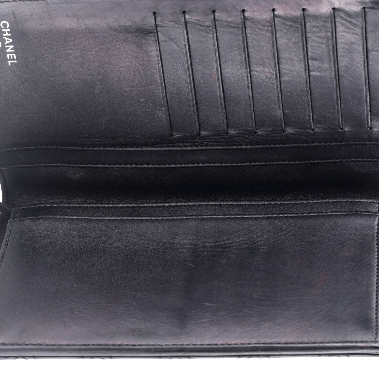 Chanel Double Stitch L-Yen Wallet Quilted Lambskin