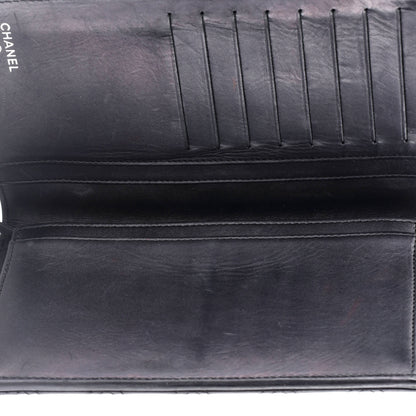 Chanel Double Stitch L-Yen Wallet Quilted Lambskin