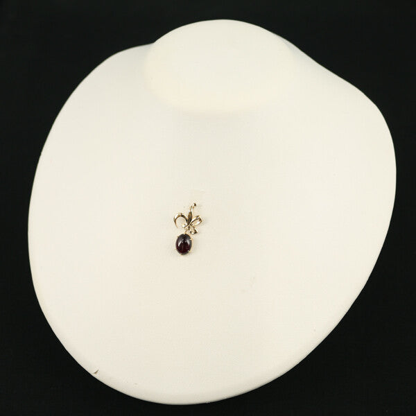 Mikimoto Pendant Garnet Vintage 18K 750 Rose Gold