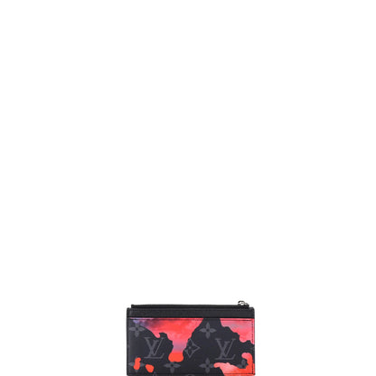 Louis Vuitton Coin Card Holder Sunrise Monogram Eclipse Canvas