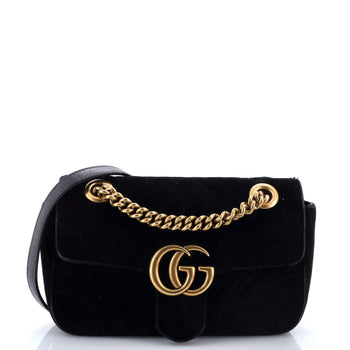 Gucci Gg Marmont Flap Bag Matelasse Velvet Mini