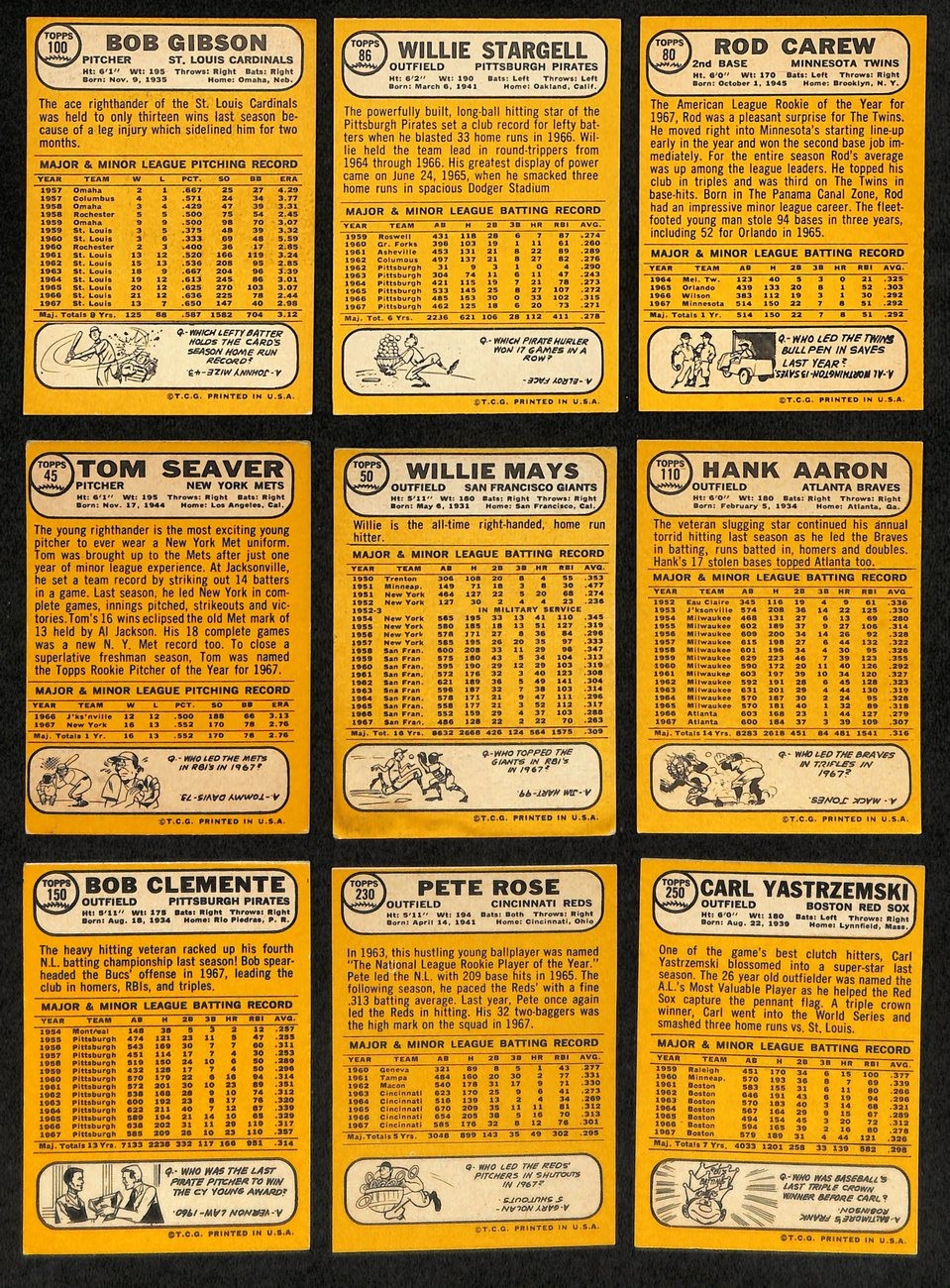 1968 Topps Baseball Card Complete Set (1-598) Bench Ryan Mantle Mays 195367