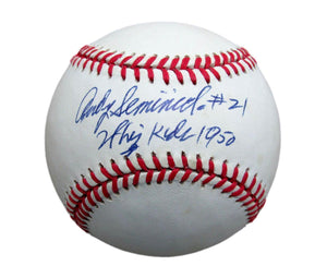 187300 Andy Seminick Signed/ Inscribed ONL Baseball Phillies "Whiz Kids 1950" JSA