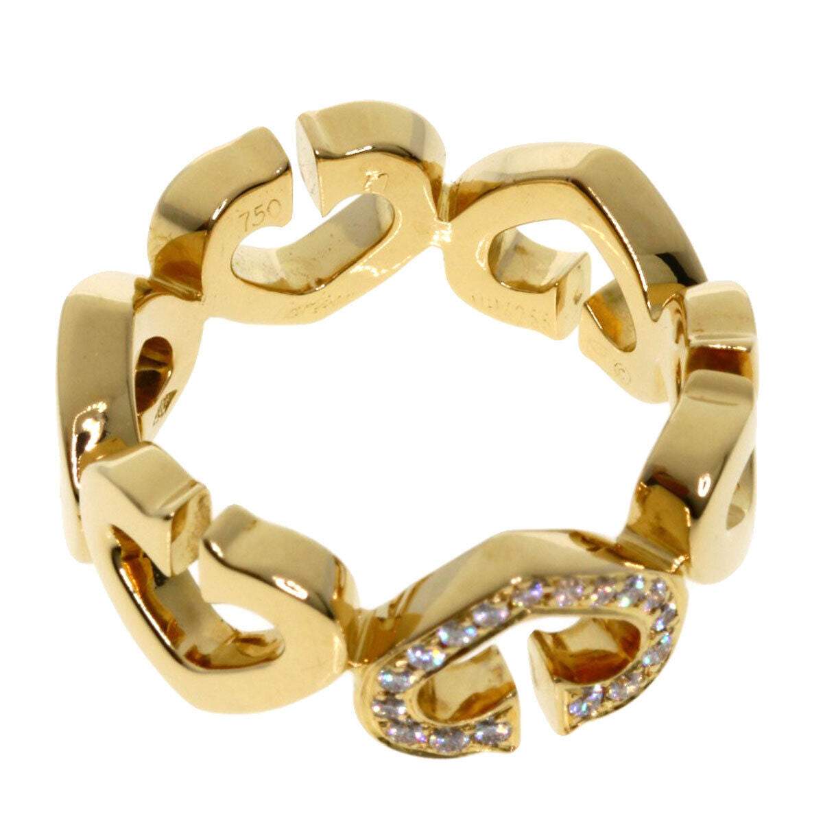 CARTIER   Ring C Heart Diamond #47 K18 Yellow Gold
