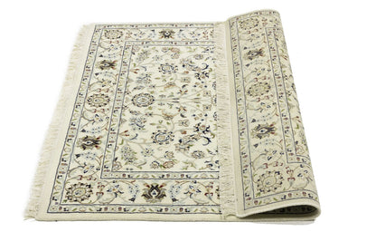 Hand-Knotted Cream Floral Classic Indo-Nain